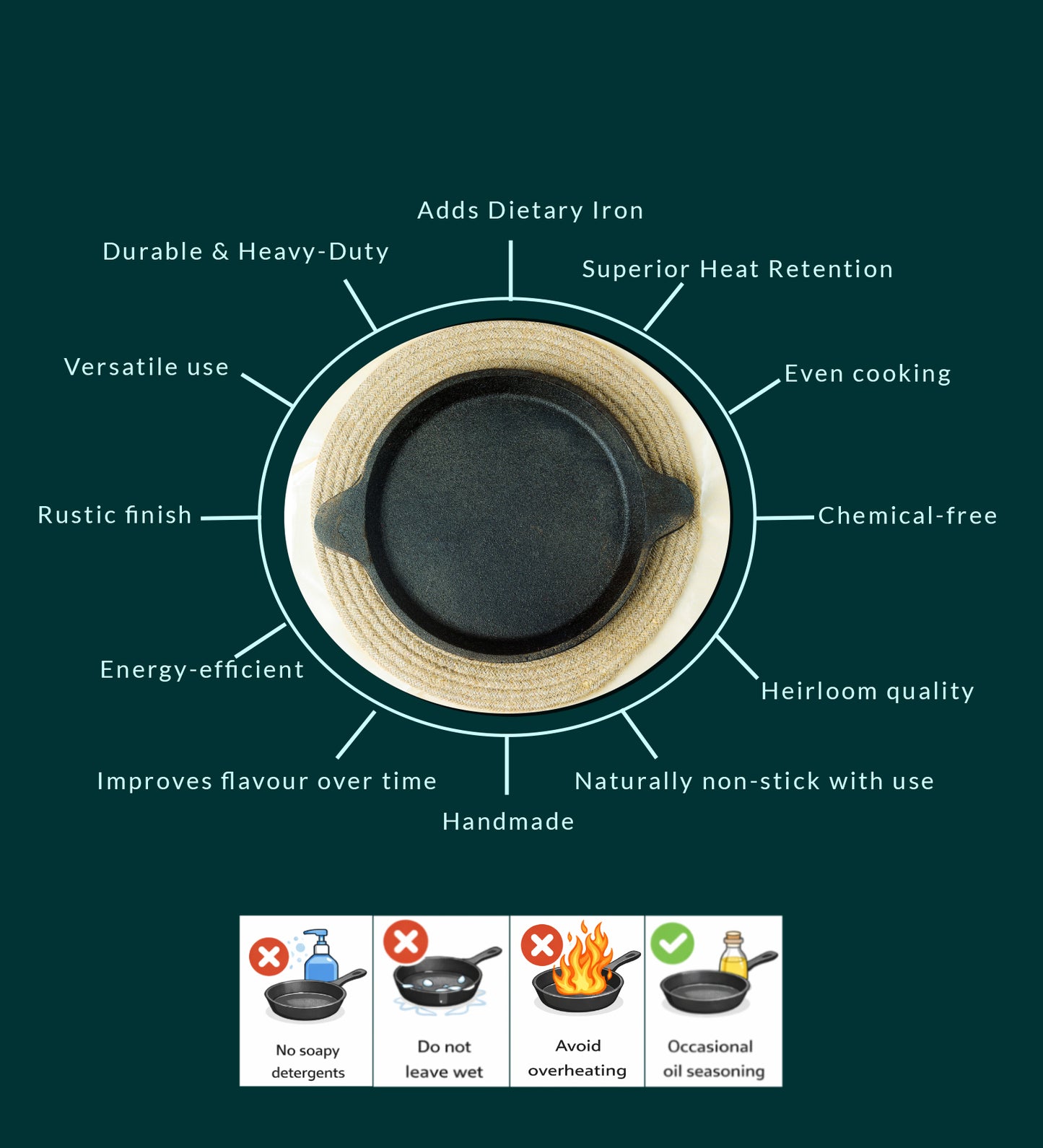 CASTrong Cast Iron FISH FRY Pan