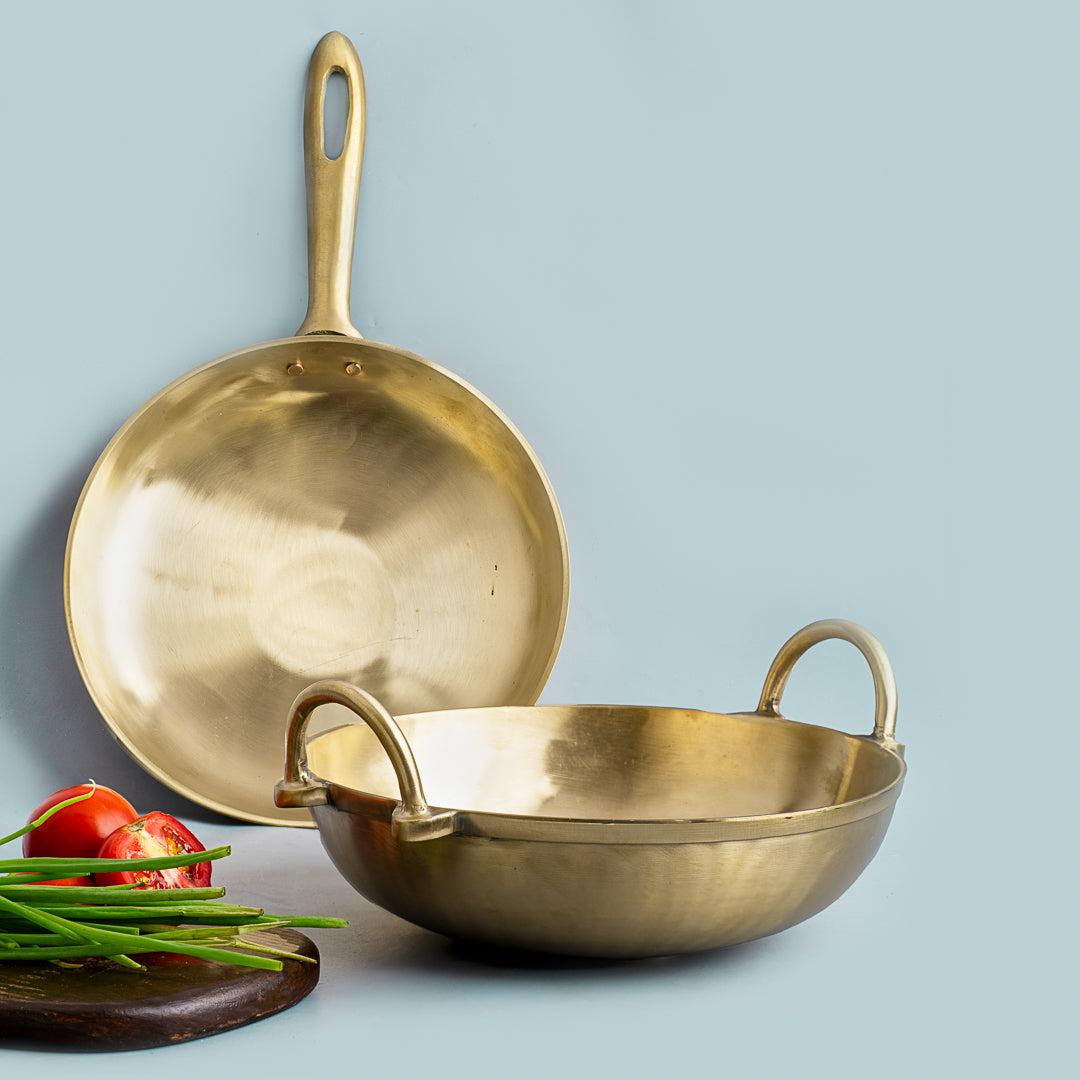 Bronze/Kansa Combo (Kadai + Sauté Pan)