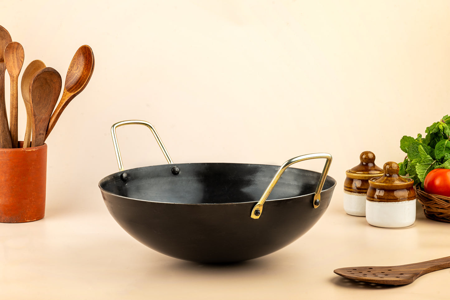 Pure Iron Kadai (Wok) (10" Inches)