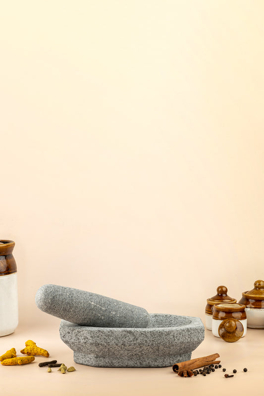 Mortar & Pestle (Kalvam/Ammikallu) – Uthukuli Stone