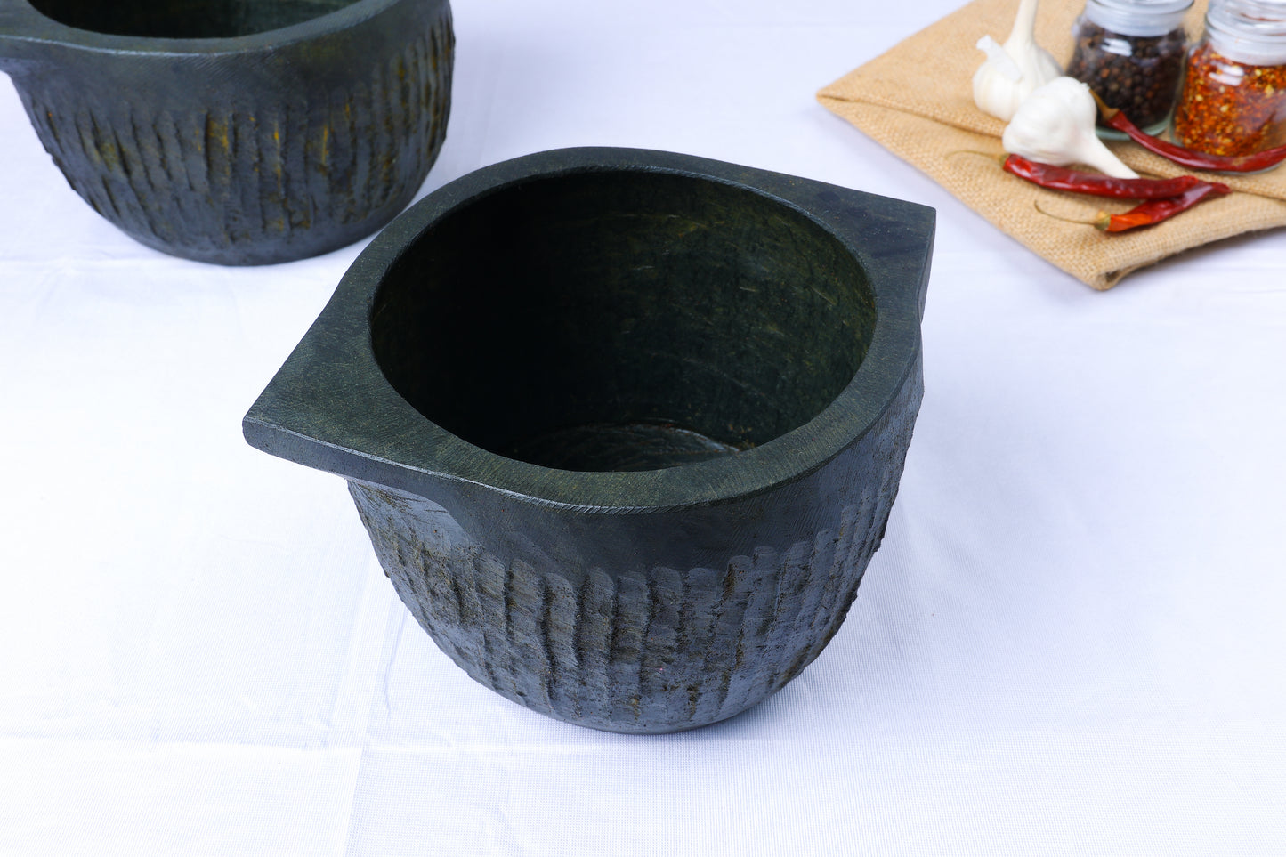 1 Week - TREATED Soap Stone Kerala Kalchatti (LARGE) - 500ML