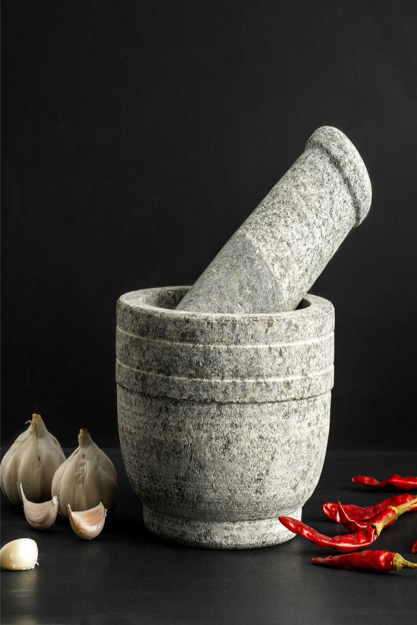 Premium Uthukuli Stone Mortar and Pestle (Circular Large)