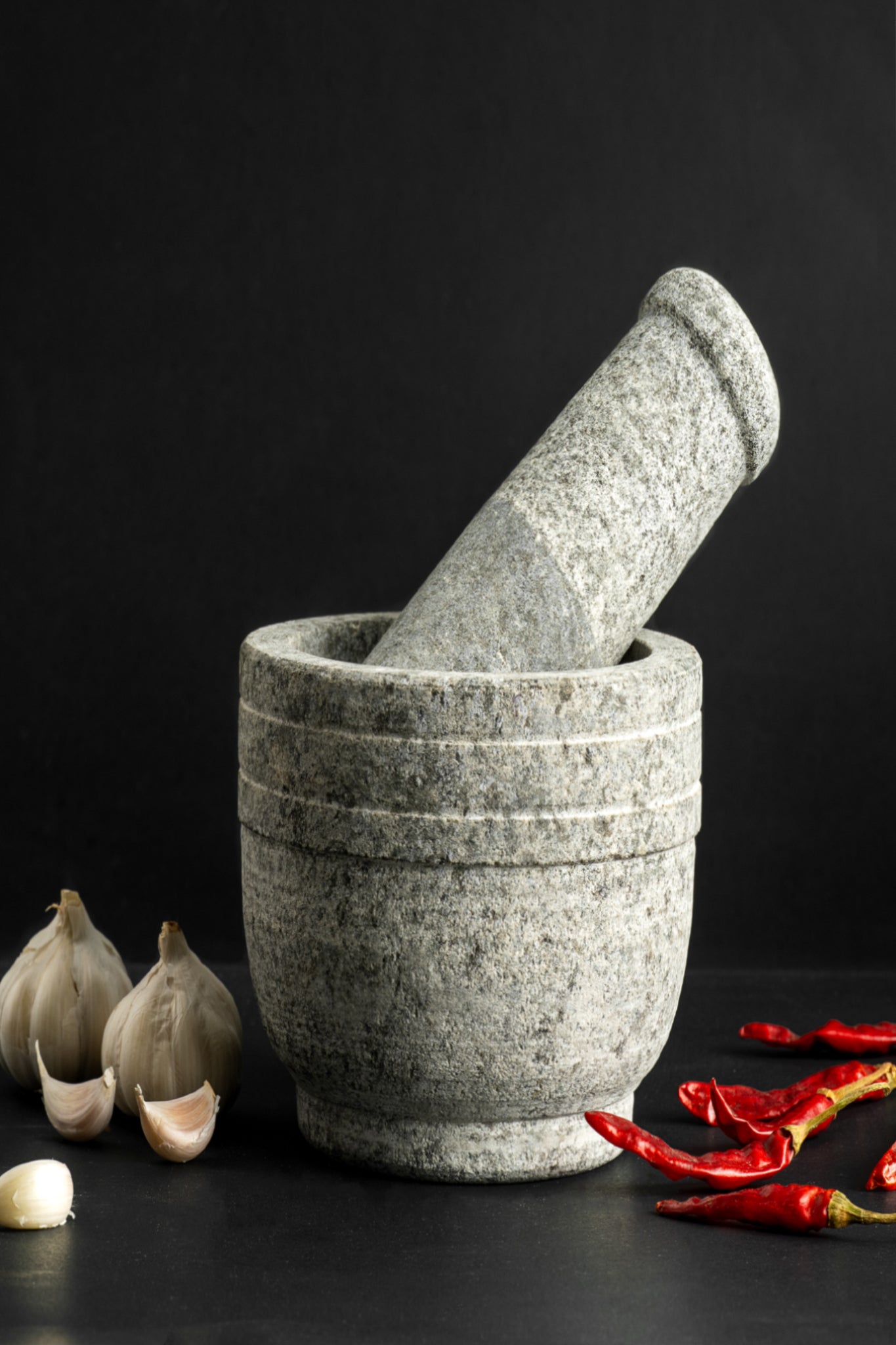 Premium Uthukuli Stone Mortar and Pestle (Circular Large)