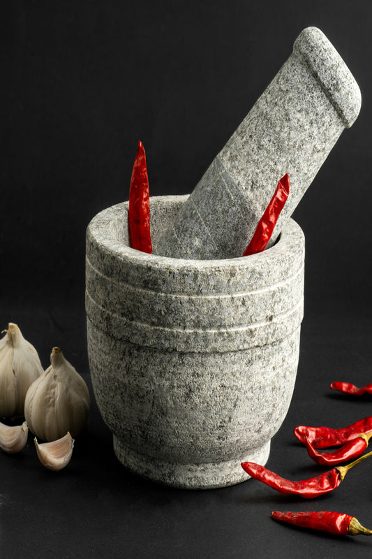 Premium Uthukuli Stone Mortar and Pestle (Circular Large)