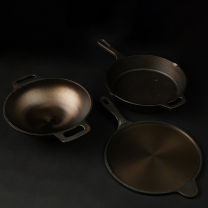 Cast Iron Combo  ( Kadai + Roti/Dosa Tawa + Skillet )