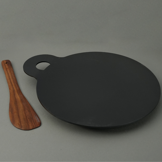 (PAPER ROAST) Pure Iron Dosa Tawa (10" Inches)+ Free Wooden Flip