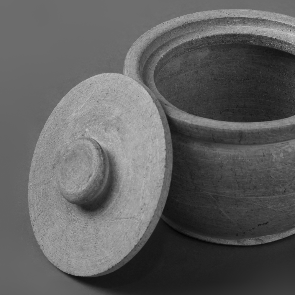 Soap Stone Traditional Curd Setter/ Storage Container Extra Large  (1000ml - 1200ml)