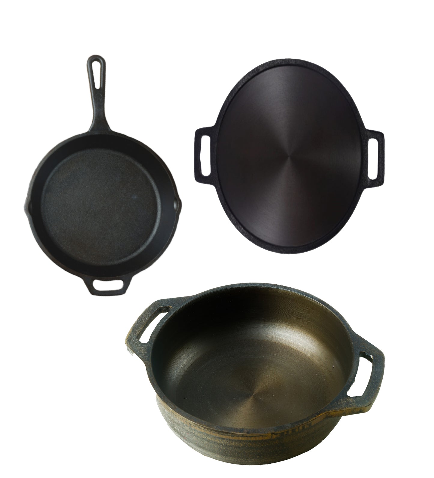 Cast Iron Combo ( Kadai + Dosa Tawa + Skillet )