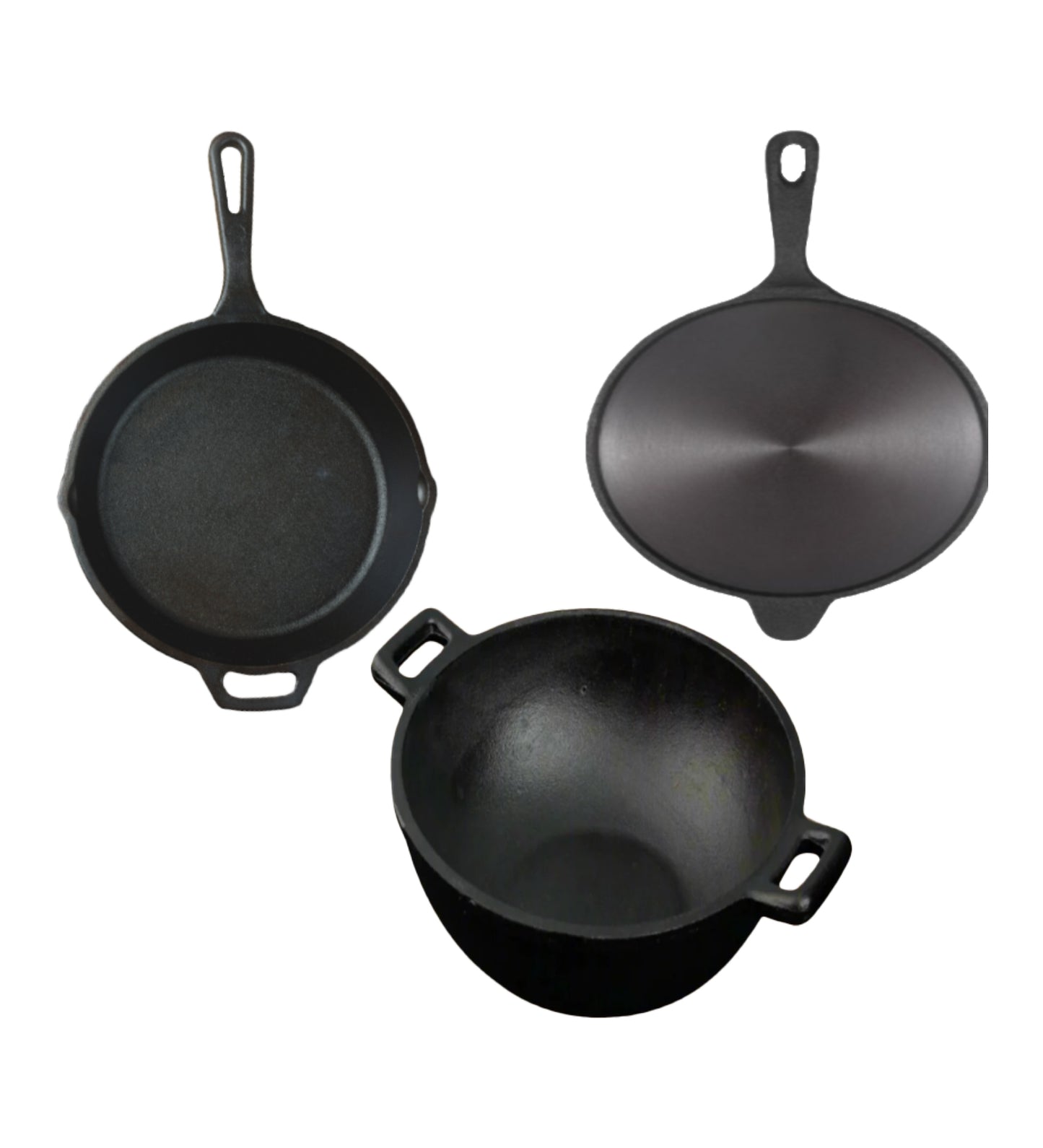 Cast Iron Combo  ( Kadai + Roti/Dosa Tawa + Skillet )