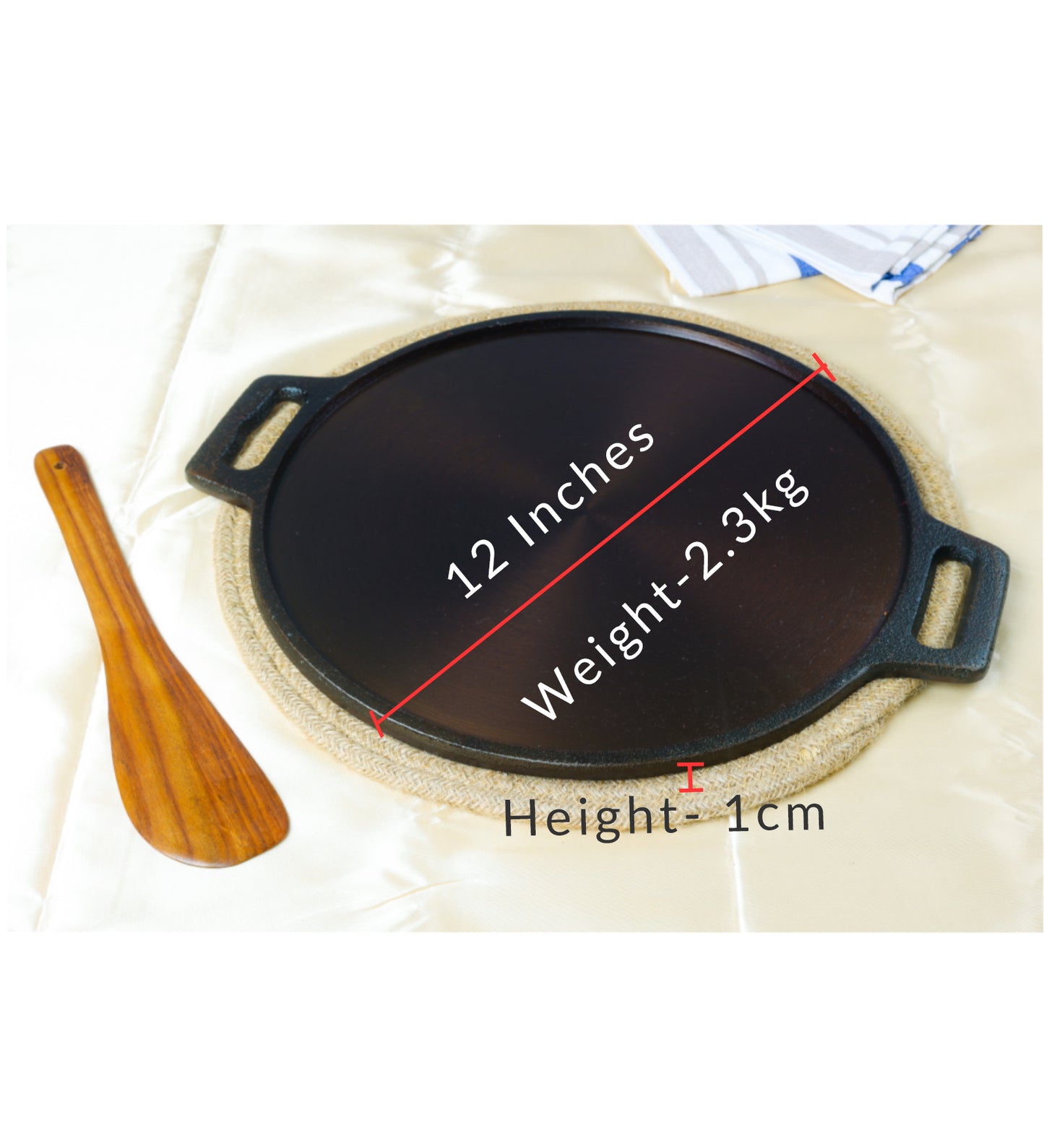 SUPER SMOOTH Cast Iron DOSA Tawa (LARGE PAPER ROAST)