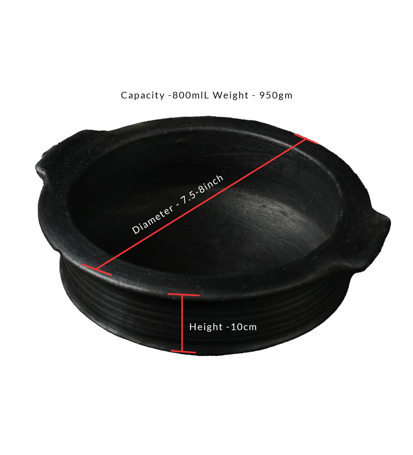 Blackened Clay Curry/Rasam Pot (Small)