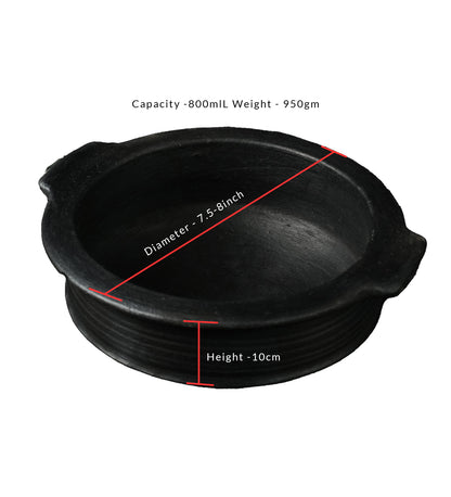 Blackened Clay Curry/Rasam Pot (Small)