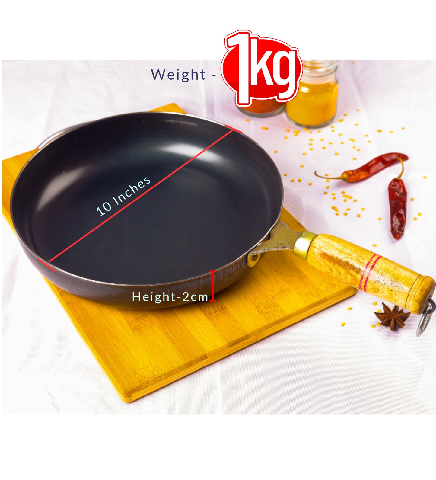 Pure Iron Fry Pan (10" Inches)