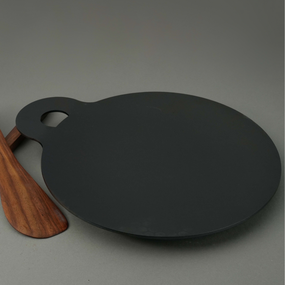 (PAPER ROAST) Pure Iron Dosa Tawa (10" Inches)+ Free Wooden Flip
