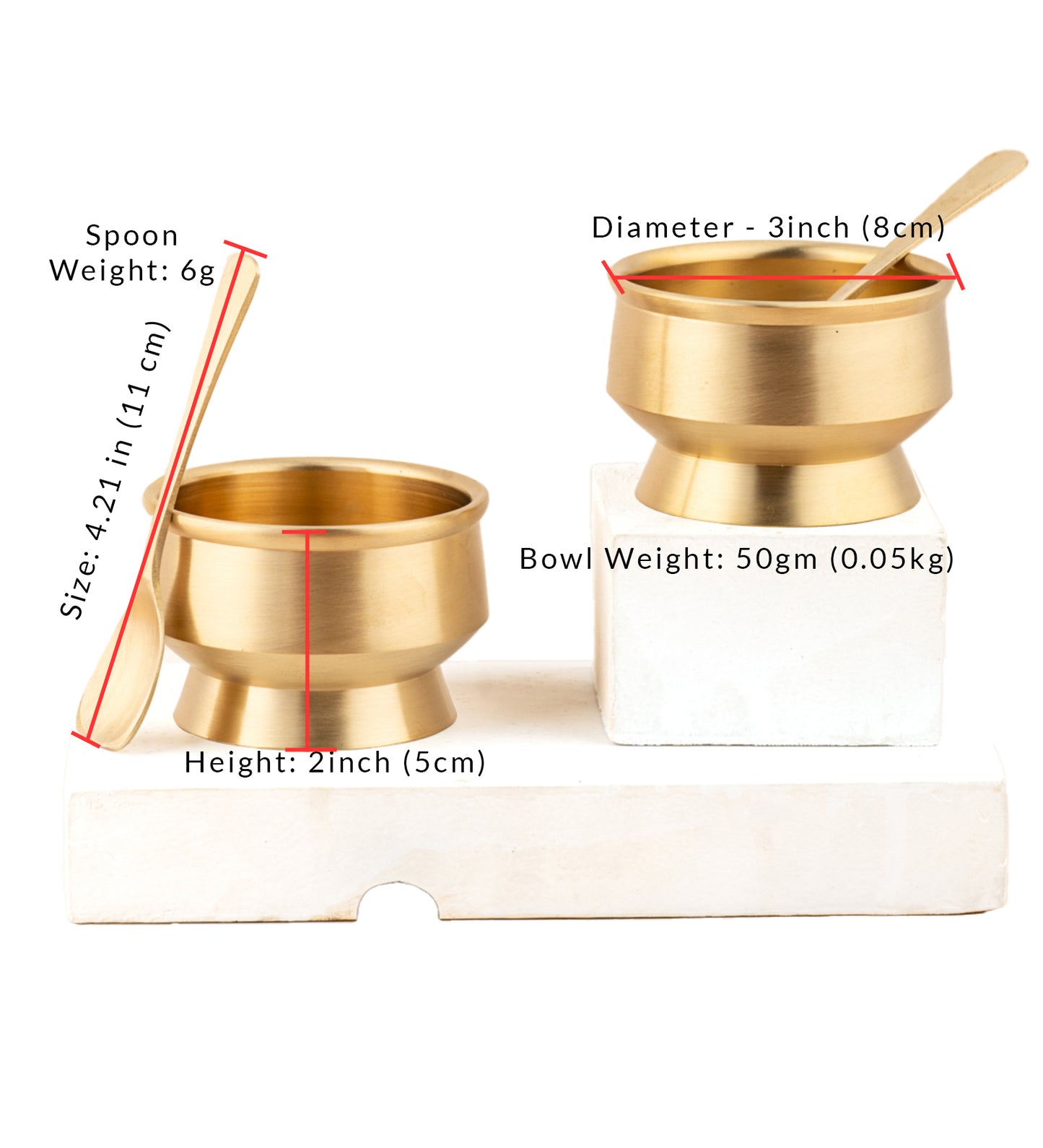 Bronze Ice Cream & Dessert Bowls – 2 Pieces with Spoons