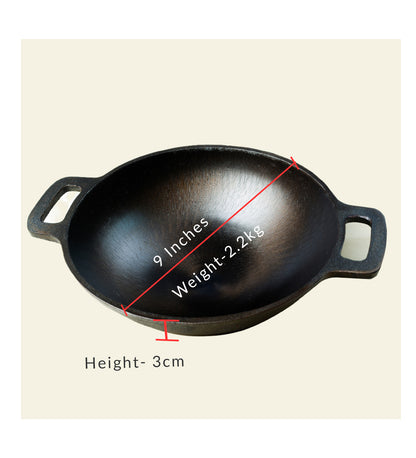 SUPER SMOOTH Cast Iron Kadai (WOK MODEL)