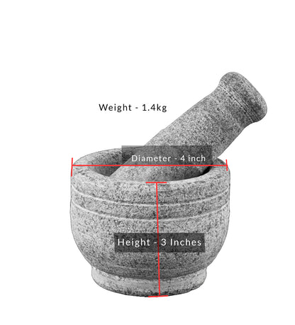 Premium Uthukuli Stone Mortar and Pestle (Medium Size)