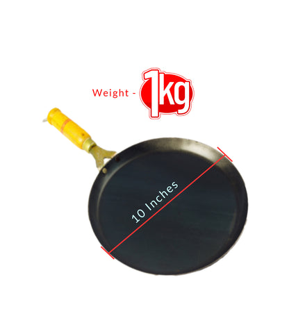 Pure Iron Dosa Tawa (10 Inches) + Free Wooden Flip