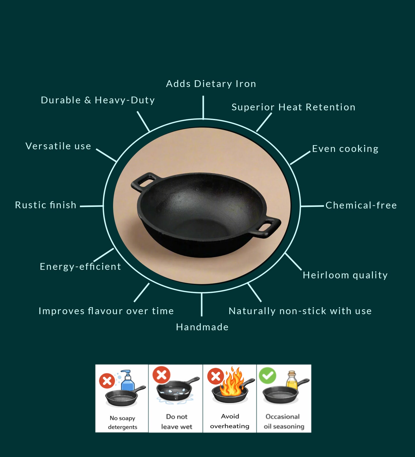 CASTrong Cast Iron DEEP FRY Kadai