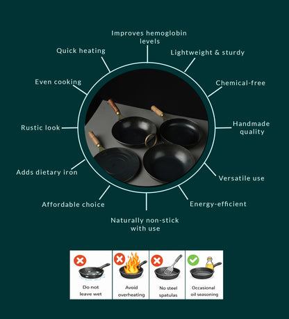 Pure Iron Family Combo with Free Kadai