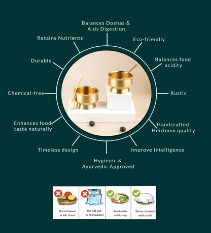 Bronze Ice Cream & Dessert Bowls – 2 Pieces with Spoons