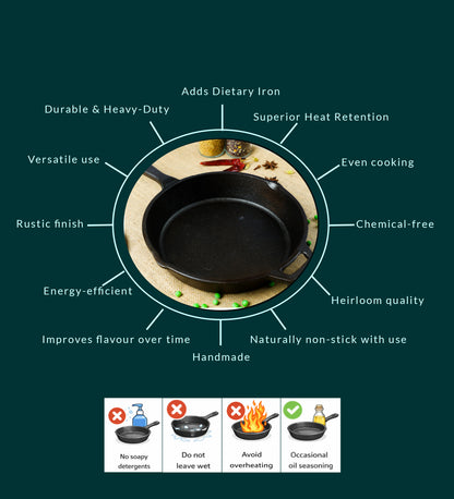CASTrong Cast Iron Skillet Fry Pan