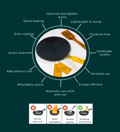 Pure Iron Roti Tawa (10" Inches)