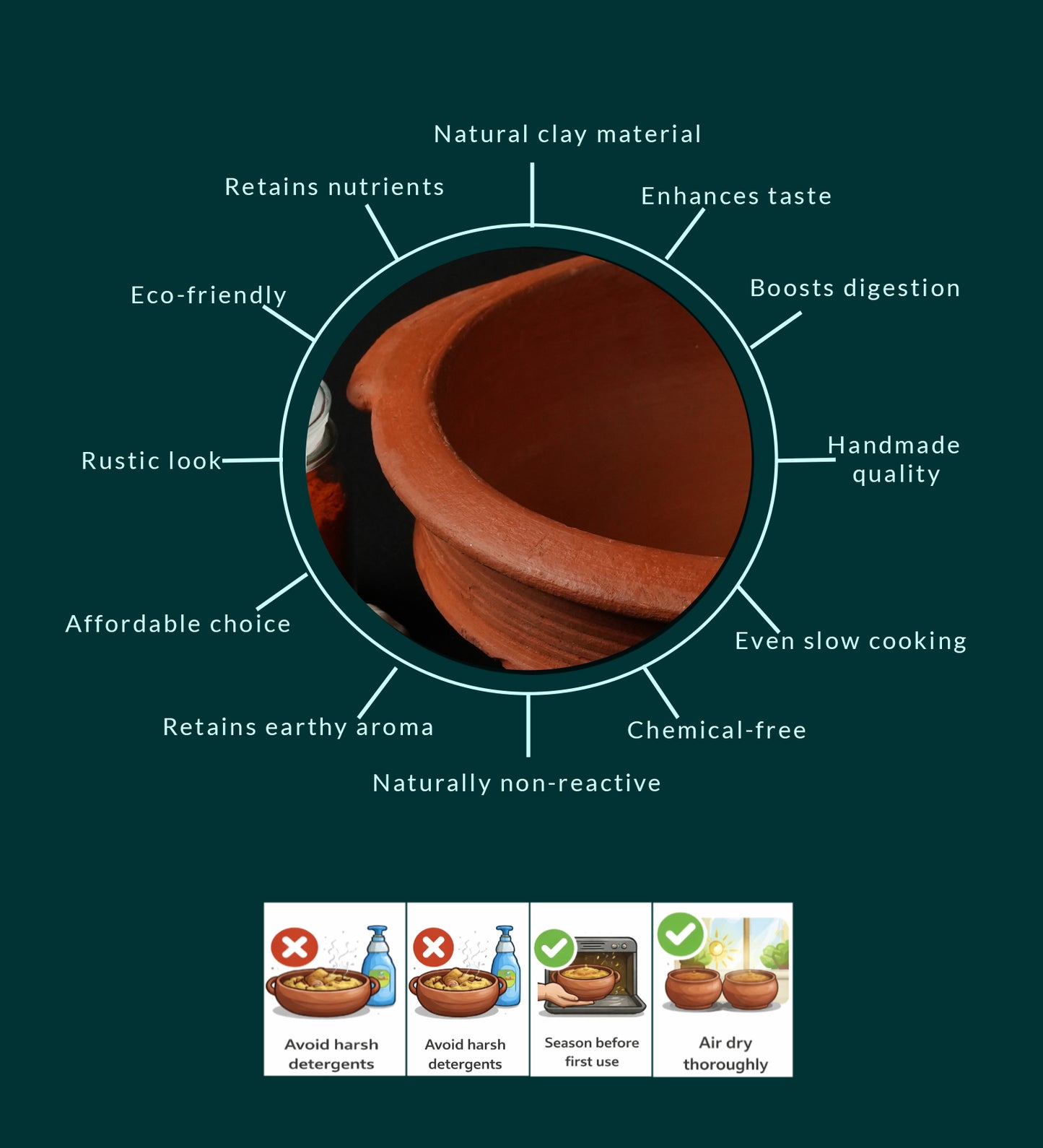 Red Clay Cooking Pot (LARGE)