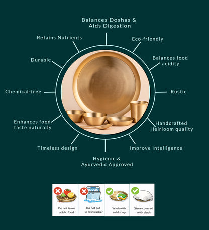 Kansa/Bronze Plate  Hand-picked Product set of 6