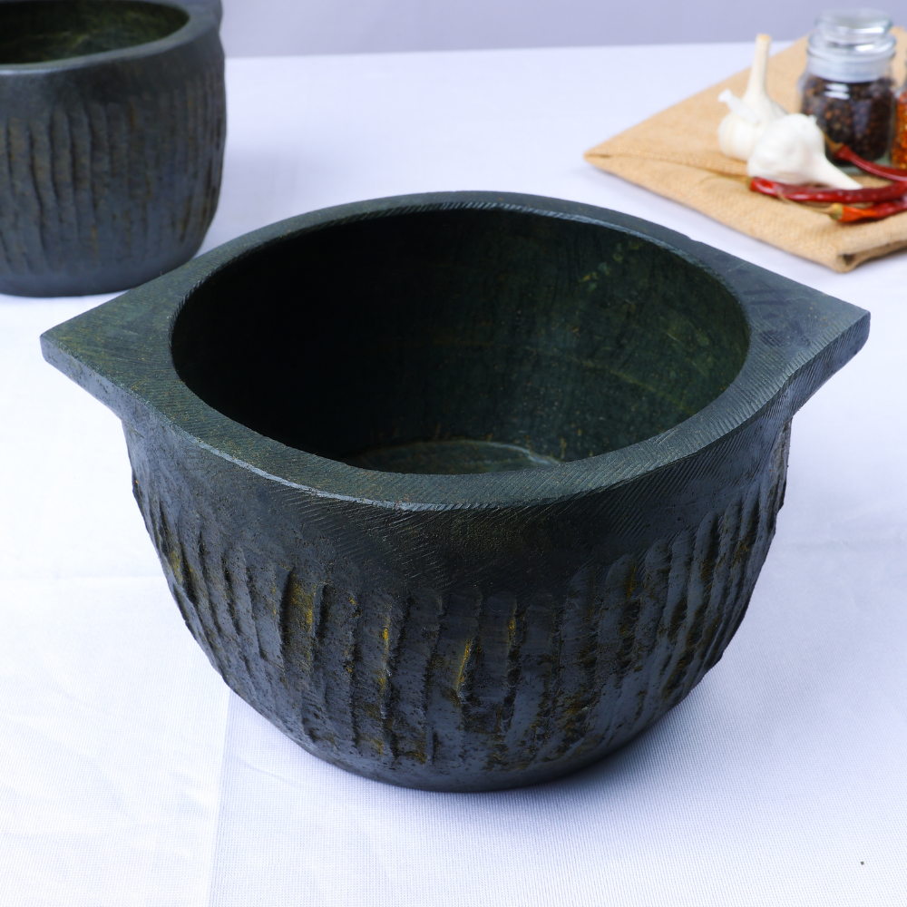 1 Week - TREATED Soap Stone Kerala Kalchatti (Extra LARGE) 2L