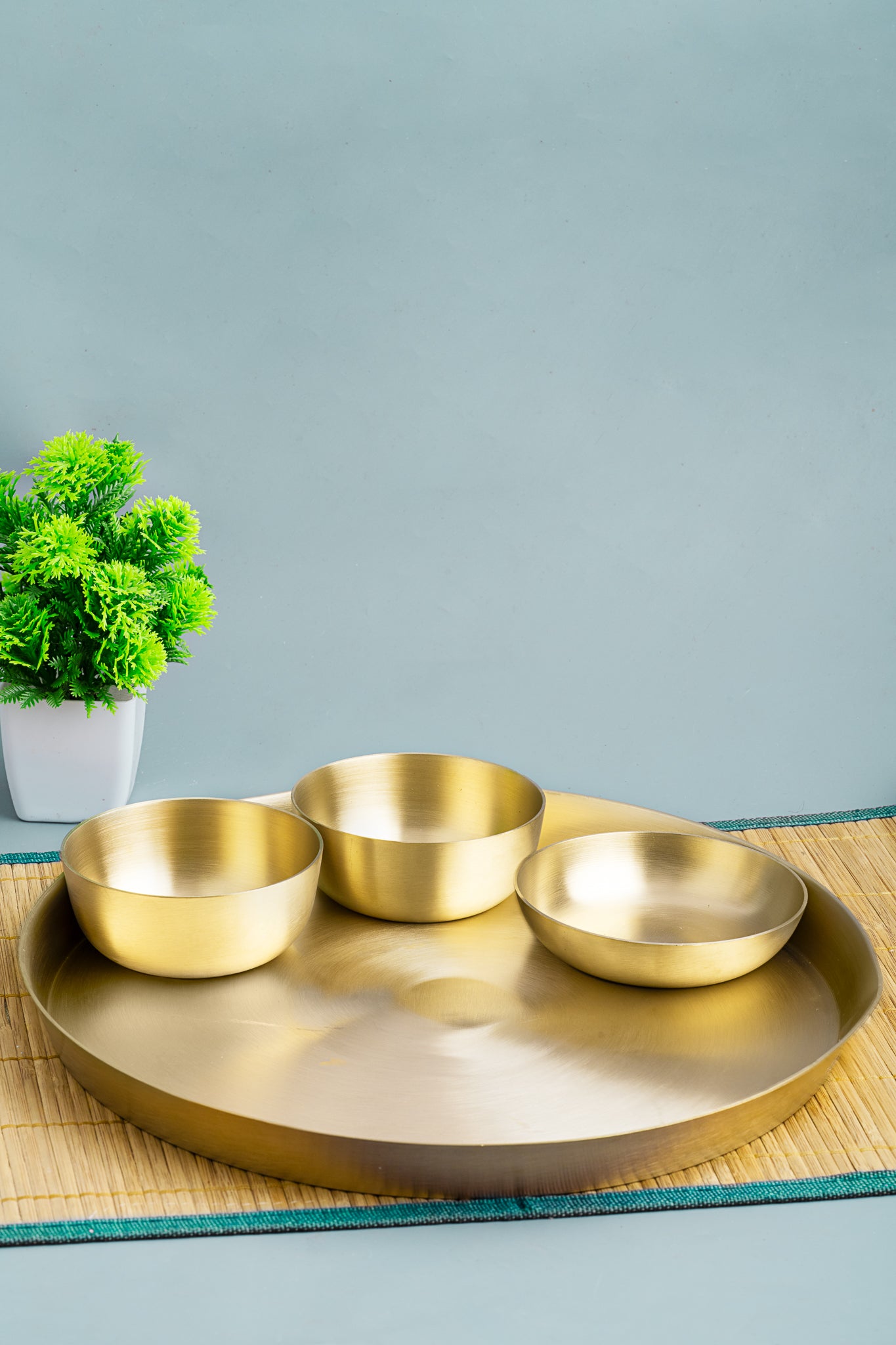 Bronze/Kansa Thali plate set / Bronze Plate with Katoris/Bowls / Vengala Thattu / Bronze Dinnerware/Tableware