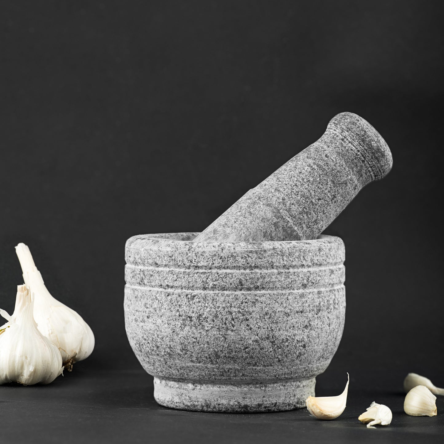 Premium Uthukuli Stone Mortar and Pestle (Medium Size)