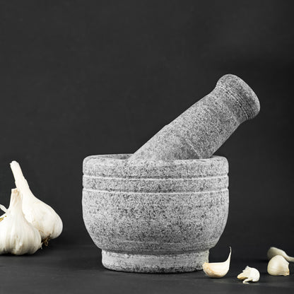 Premium Uthukuli Stone Mortar and Pestle (Medium Size)