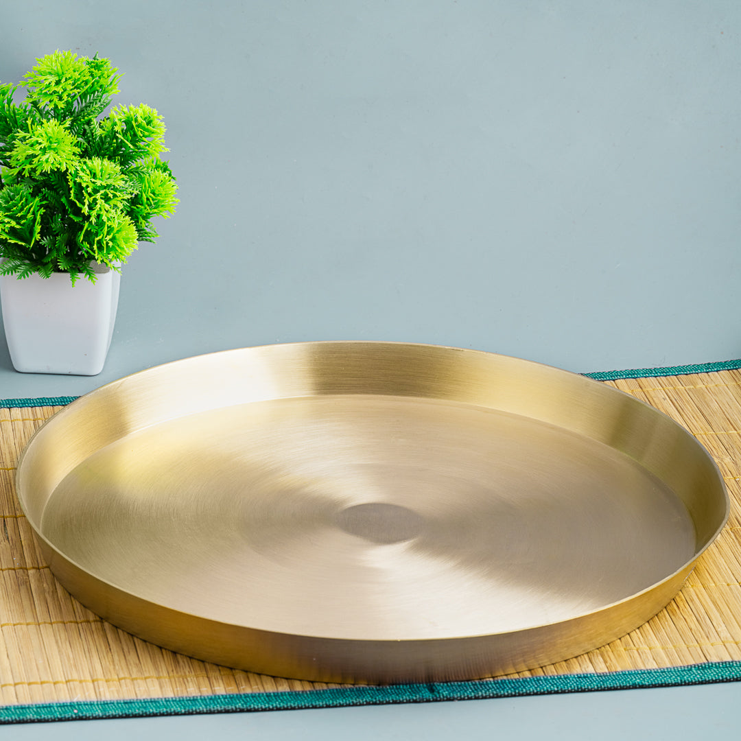 Matt Finish Bronze Thali plate large