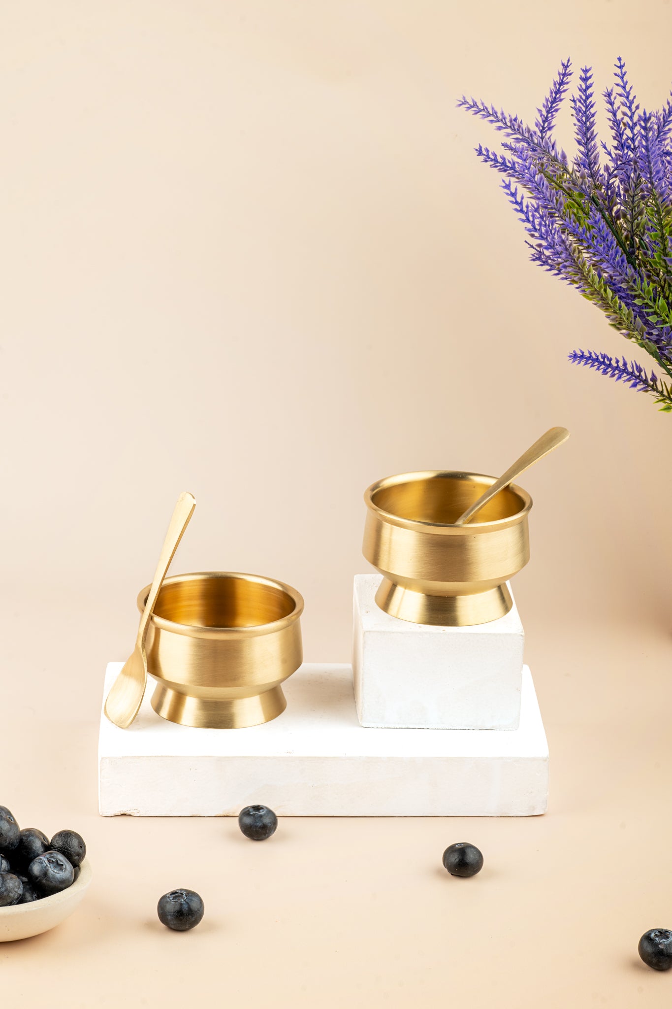 Bronze Ice Cream & Dessert Bowls – 2 Pieces with Spoons