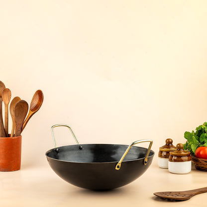 Pure Iron Kadai (Wok) (10" Inches)