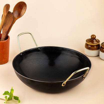 Pure Iron Kadai (Wok) (10" Inches)