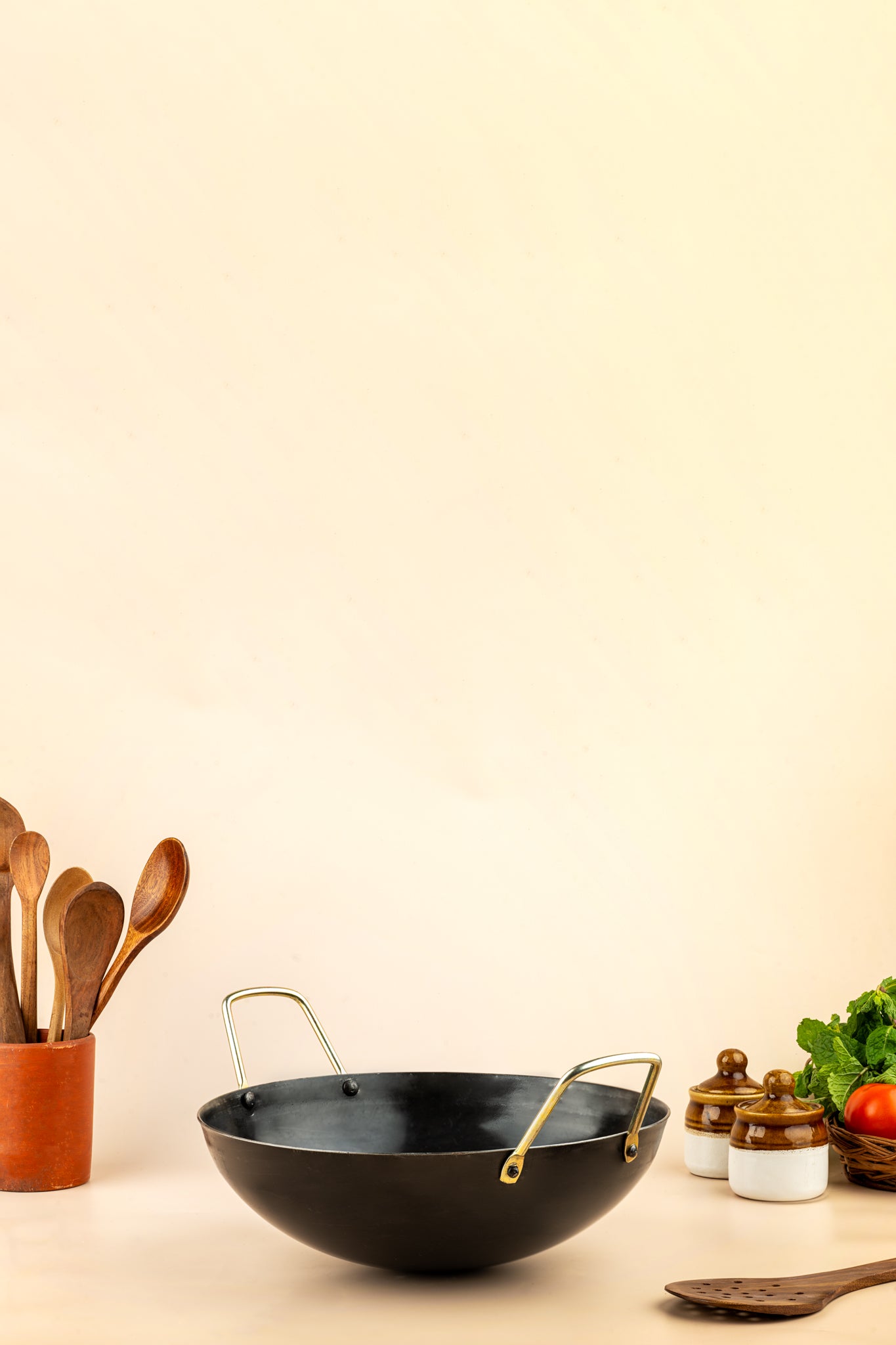 Pure Iron Kadai (Wok) (10" Inches)