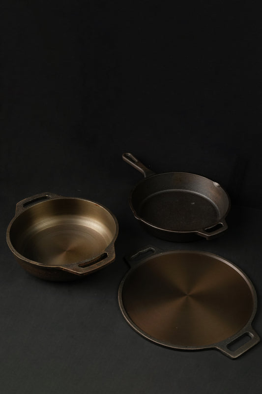 80scookware.com cast iron cookware combo kadai dosa tawa skillet fry pan