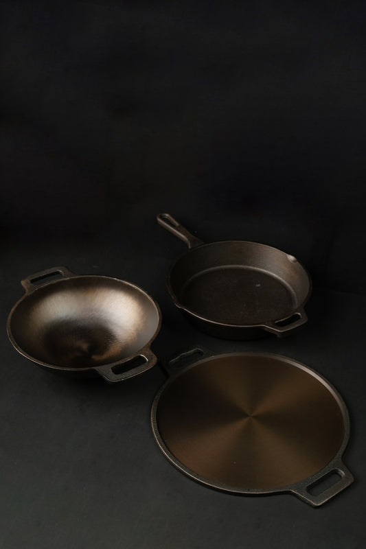 80scookware.com cast iron cookware combo offer kadai dosa tawa skillet fry pan