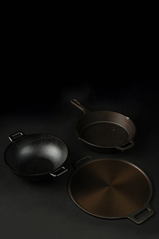 80scookware.com cast iron cookware set combo offer kadai dosa tawa skillet fry pan