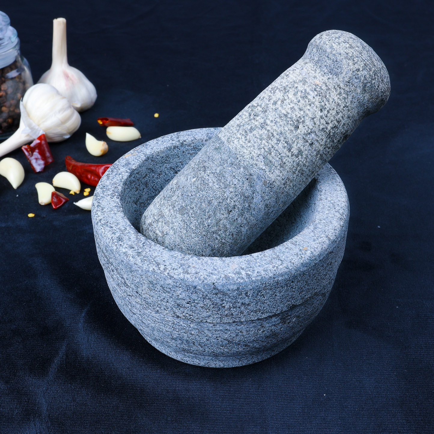 Premium Uthukuli Stone Mortar and Pestle (Circular)
