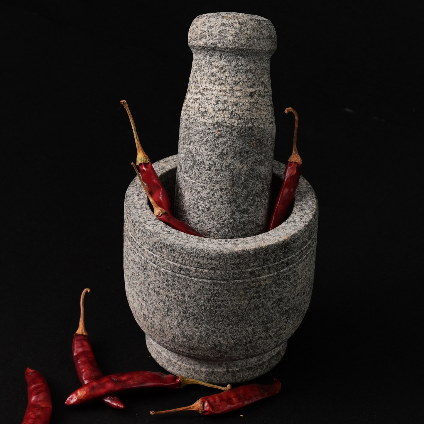 Premium Uthukuli Stone Mortar and Pestle (Cylindrical)