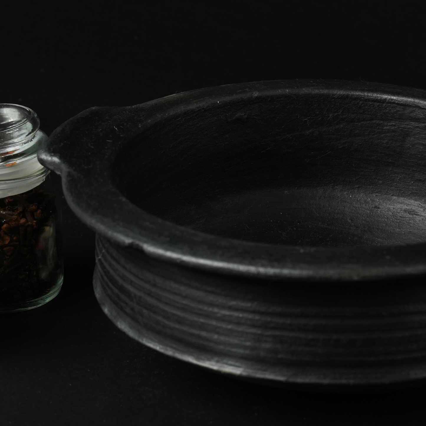 Blackened Clay Curry/Rasam Pot (Small)