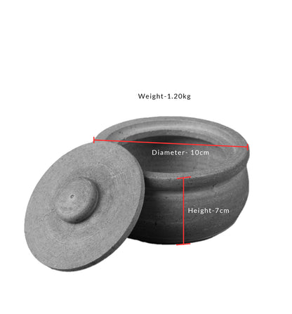 Soap Stone Traditional Curd Setter/ Storage Container Small (500-550 ml)