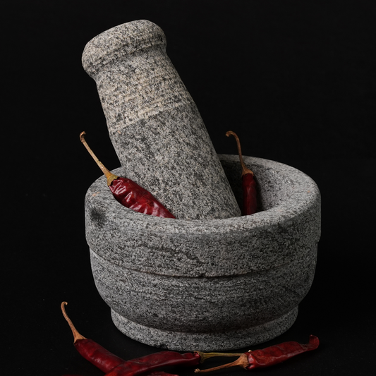 Premium Uthukuli Stone Mortar and Pestle (Circular)